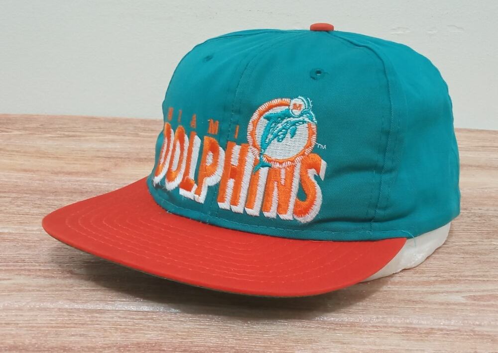 Miami Dolphins Adult Snapback 90's Vintage Rare ❤️‍🔥 Two Tone NFL Adjustable